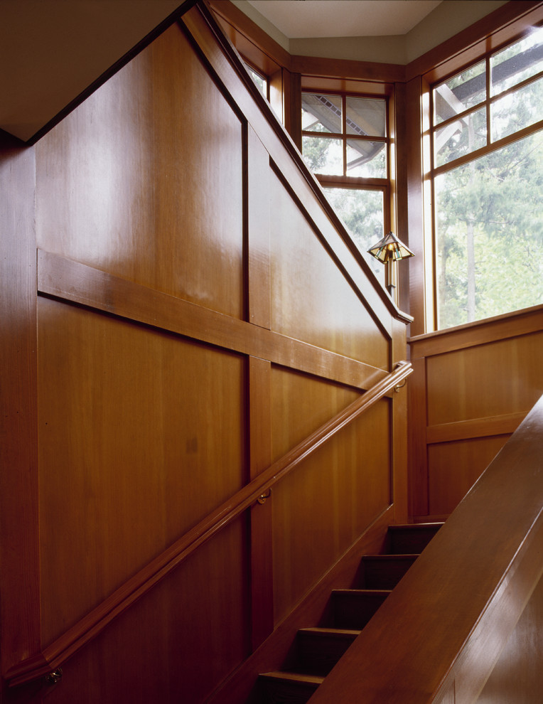 Design ideas for a traditional u-shaped staircase in Seattle.
