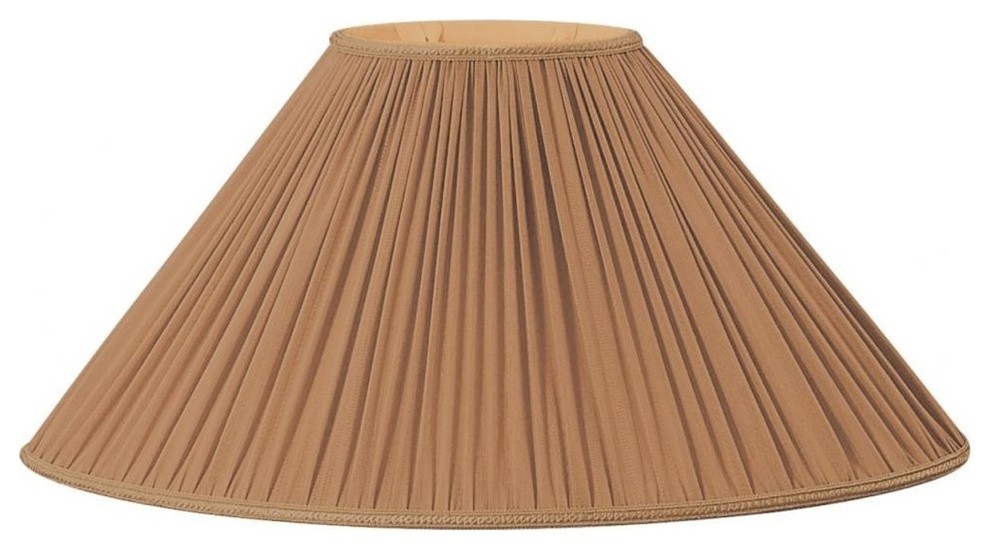 Brown Pleated Oval w/ Gallery Designer Lampshade 