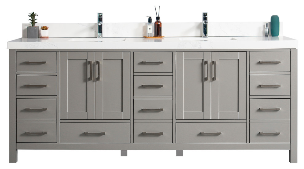 Willow Collections Malibu Bathroom, 44 Inch Double Sink Vanity Top With