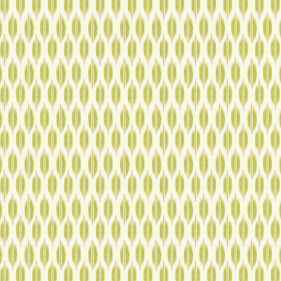 Green and Gray Ikat Dot Sateen Fabric
