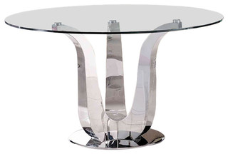 Naples Modern Design Round Glass and Naples Round Glass and Chrome Lamp Table