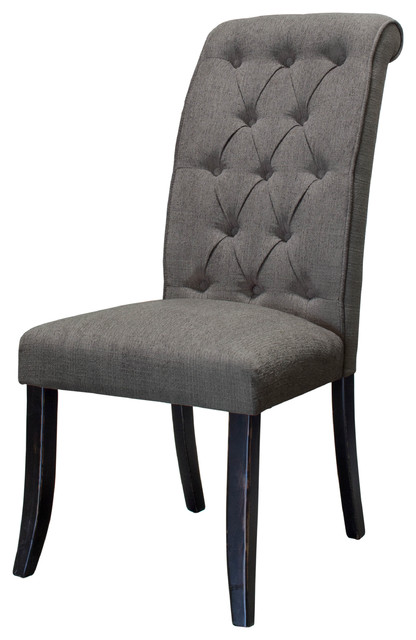 Manhattan Tufted Dining Side Chairs Set Of 2 Transitional Manhattan Tufted Dining Side Chairs Set Of 2 Umber
