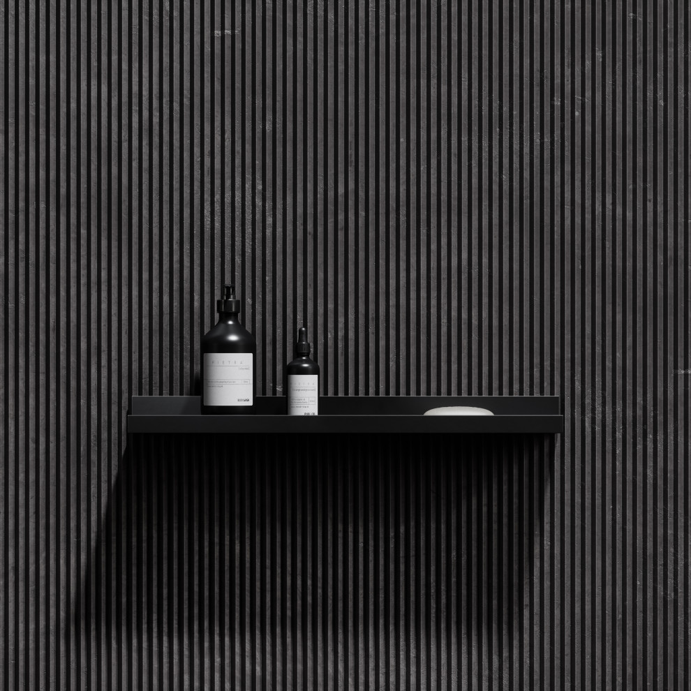 PIETRA DESIGNO MATTE BLACK FLOATING BATHROOM SHELF 600 Bathroom
