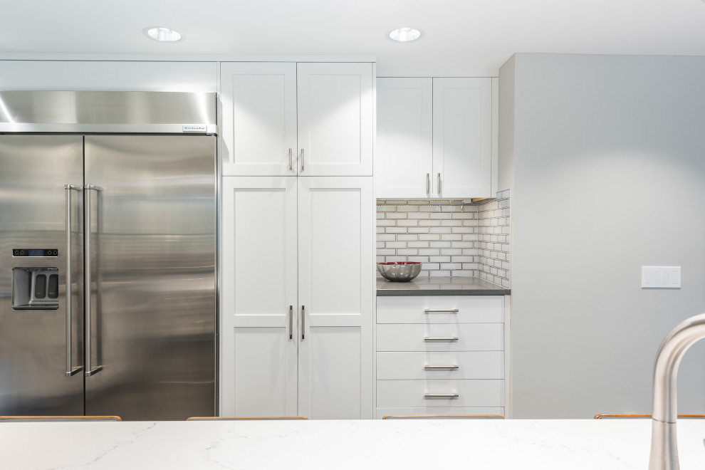 Example of a transitional kitchen design in Seattle