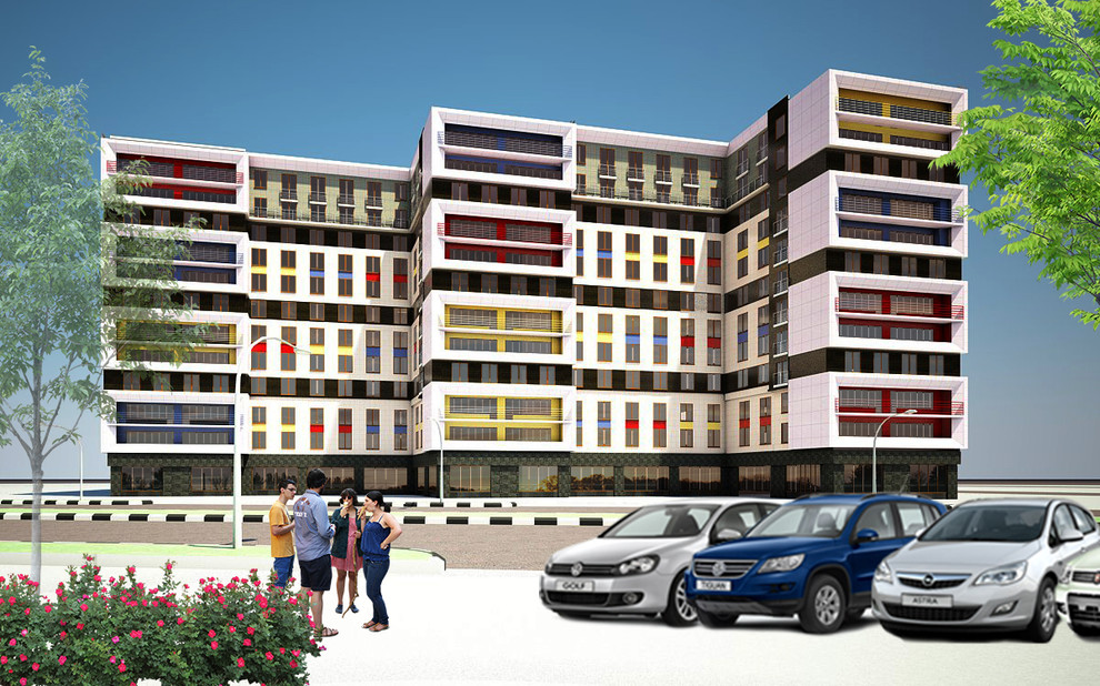 Эскизный проект фасадов многоэтажного жилого дома