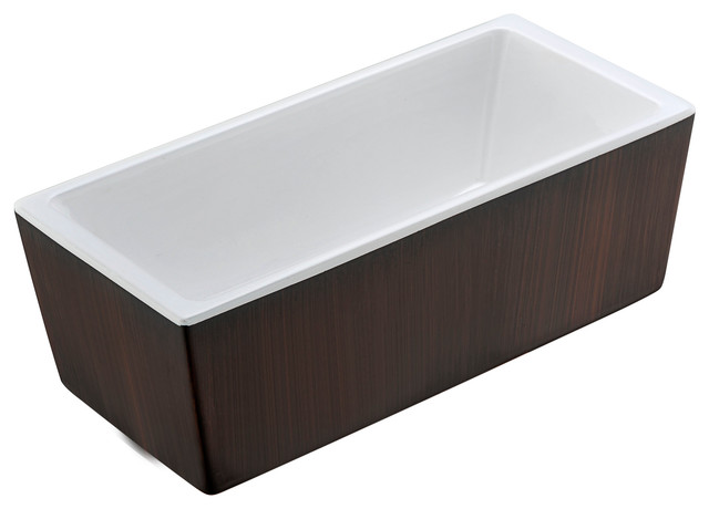 Rook 5.7 ft. Center Drain Freestanding Bathtub in Mahogany ...