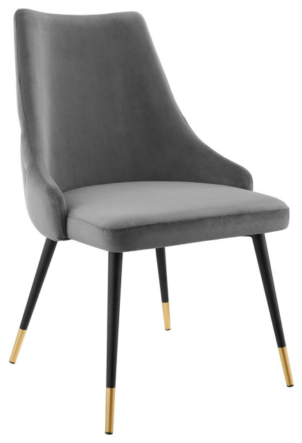 Karina Velvet Dining Chair, Chic Tufted Side Chair, Glam Luxe Accent