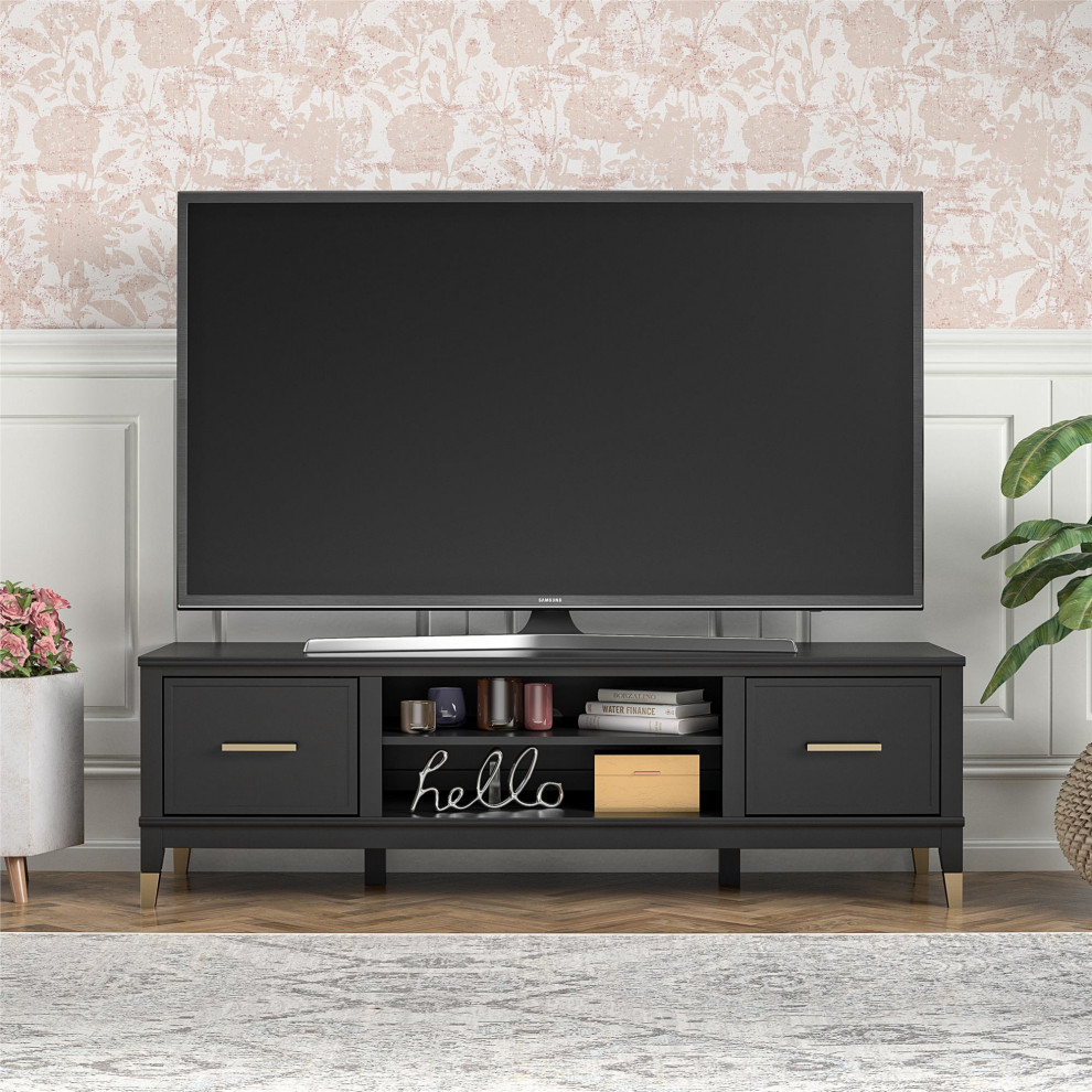 Westerleigh TV Stand, 65" Transitional Entertainment Centers And Tv