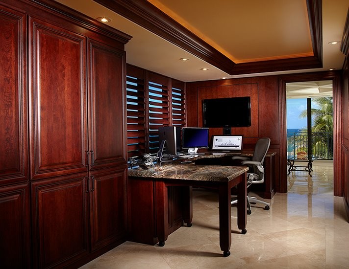 Inspiration for a traditional study room in Jacksonville with a built-in desk.