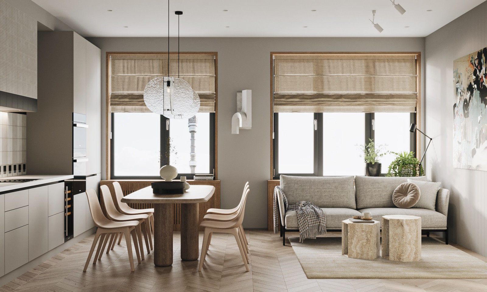 Квартира для молодой семьи площадью 82 м2, в ЖК Фонвизинский