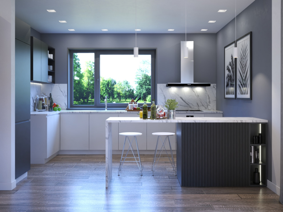 Гостиная совмещенная с кухней