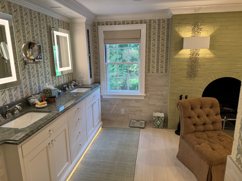 Luxury Primary Bath with Fireplace