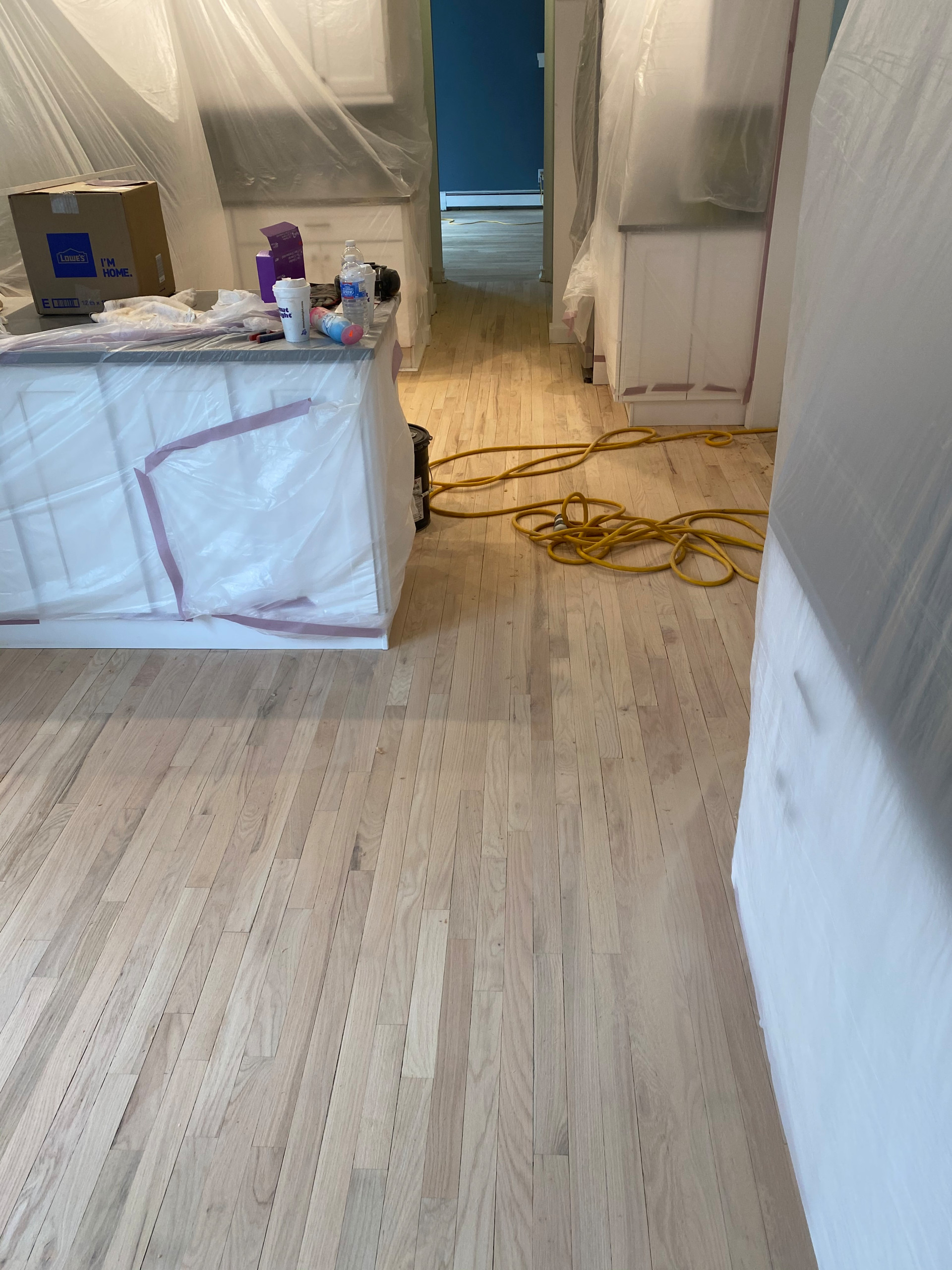 Flooring Refinish - Before, During, and After