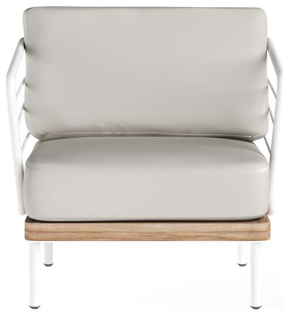Leon Lounge Chair White Pallazo Cream, Cream Contemporary Outdoor