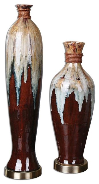 Uttermost Aegis Ceramic Vases, Set of 2