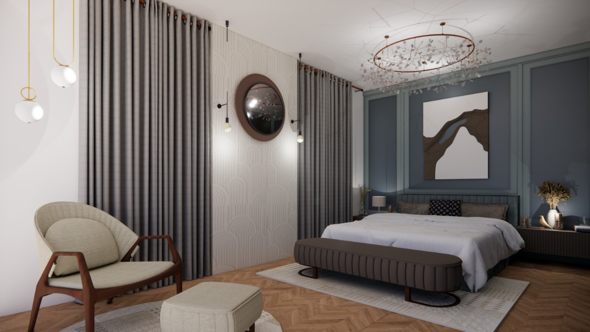Sleek and Stylish Master Bedroom in Watford