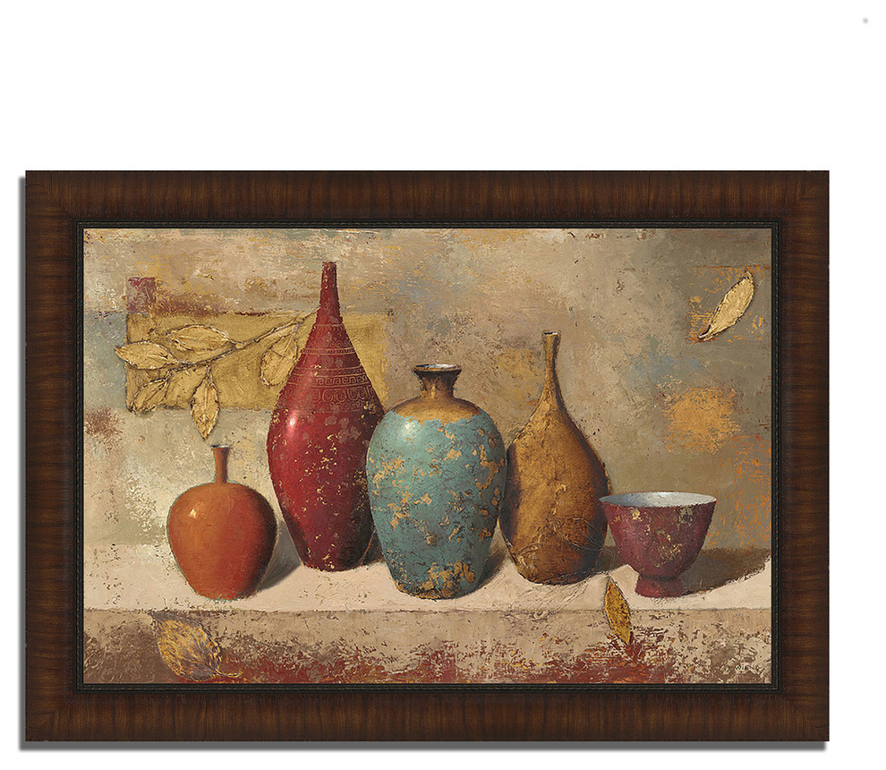 "Leaves And Vessels" By James Wiens, Framed Painting Print, Ready To