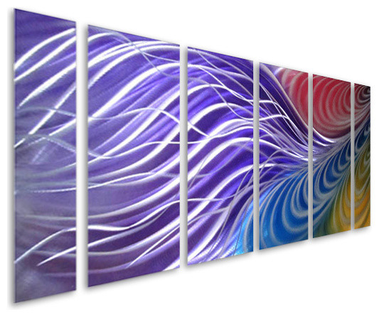 Rainbow Realized Six-Panel Handcrafted Aluminum Wall Art