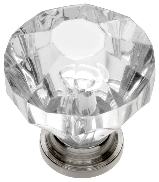 Crystal Palace Knob, 1.25" Diameter, Crysacrylic With Polished Nickel