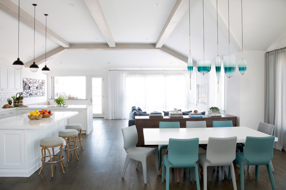 Design ideas for a beach style dining room in Los Angeles.