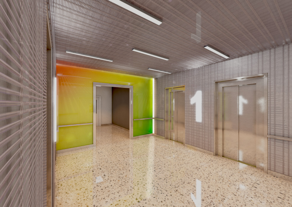 Интерьеры входных групп корпуса ЛКК -Институт мозга человека им. Н.П. Бехтеревой