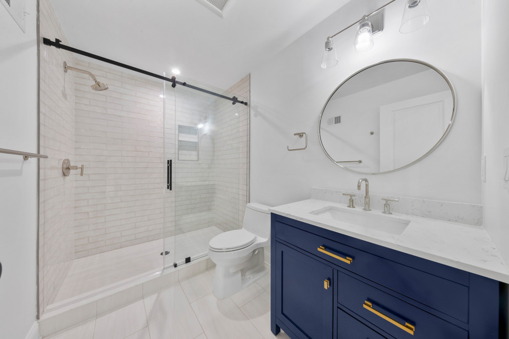 Guest Bathroom Wide View | Gut Remodel Haworth NJ