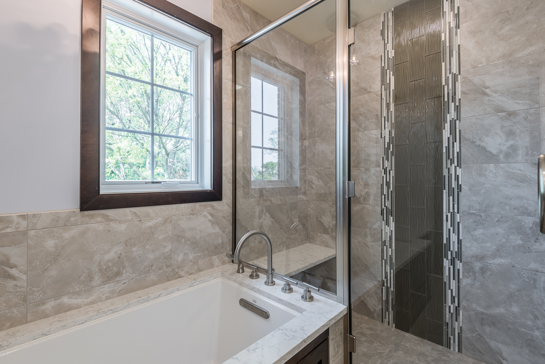 Transitional Bathroom with Modern Twist Champaign