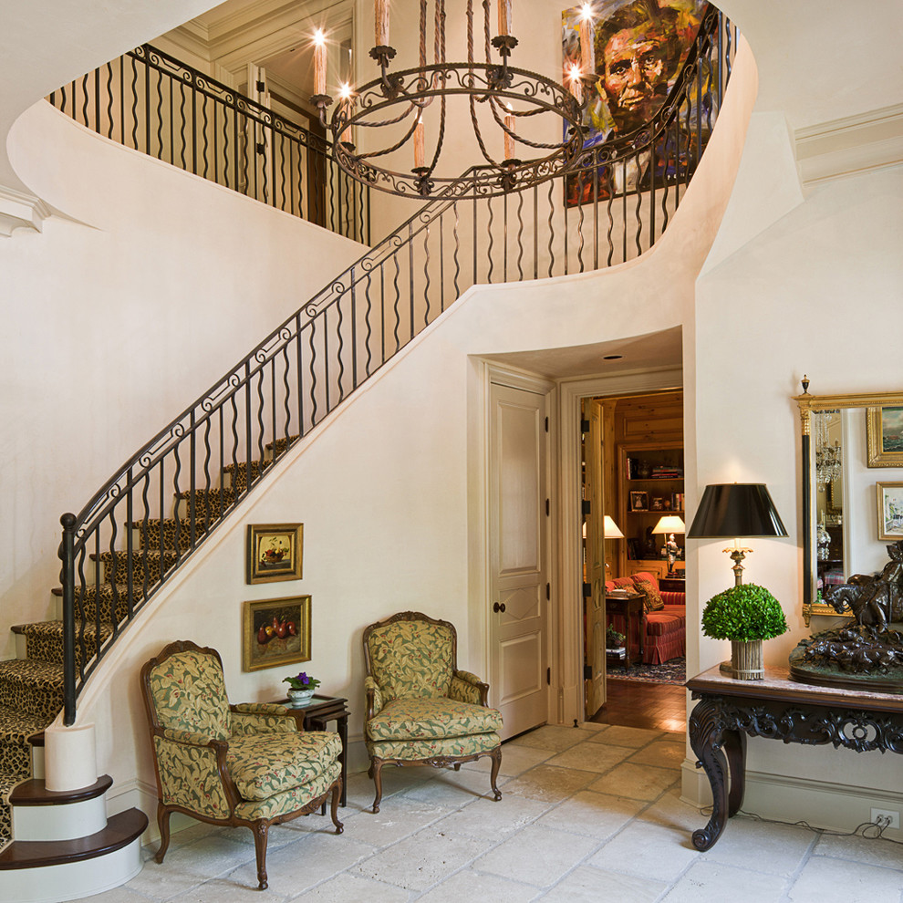 This is an example of a traditional staircase in Atlanta.