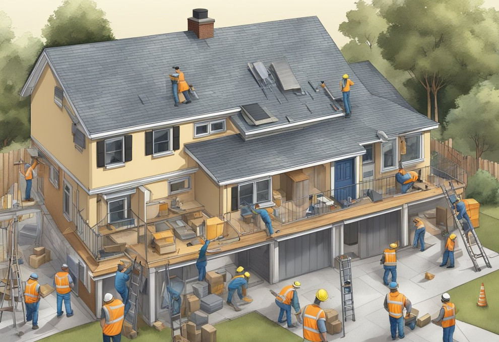 A house being repaired