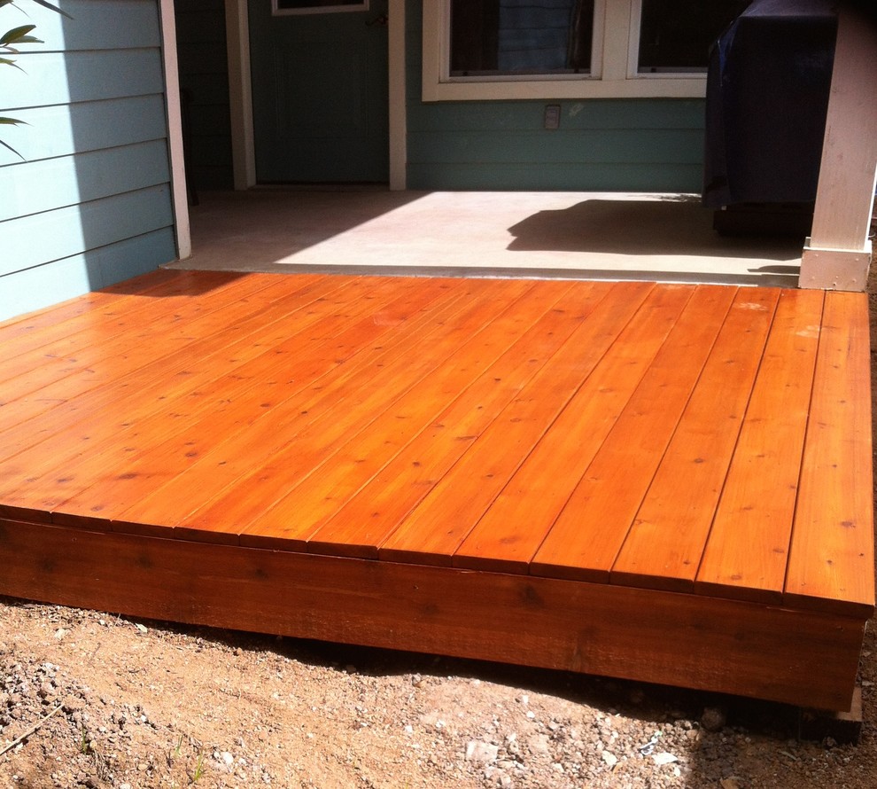 Inspiration for a deck remodel in Austin with decking