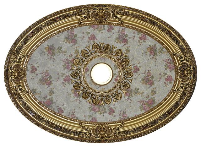 Artistry Lighting Floral Ceiling Medallion Antique Gold Frame