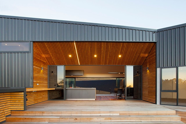 Valley House contemporaneo-terraza-y-balcon