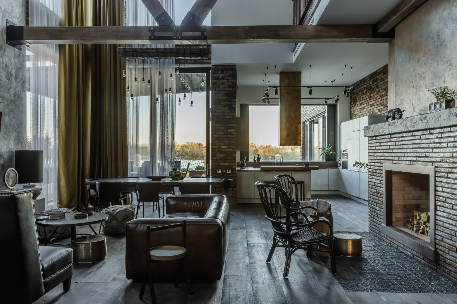 Кухня-гостиная в стиле loft в проекте салона nobilia г. Ростов-на-Дону