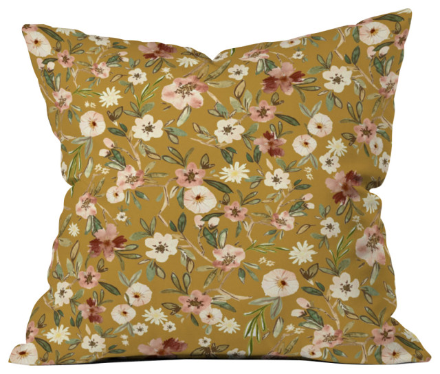 Deny Designs Nika Cottage Floral Field Outdoor Throw Pillow, 20"
