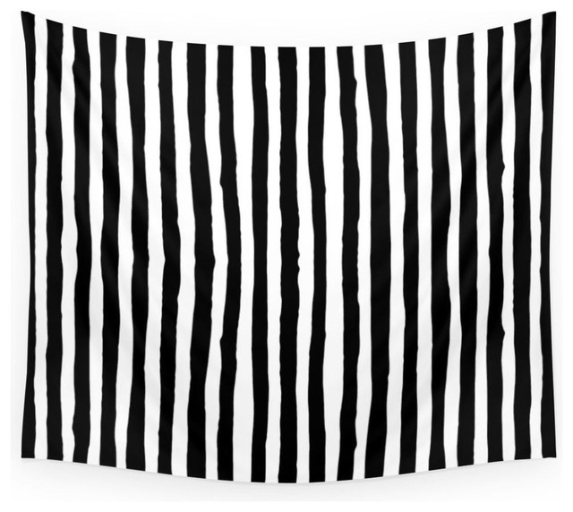 Society6 Black And White Vertical Stripes Wall Tapestry