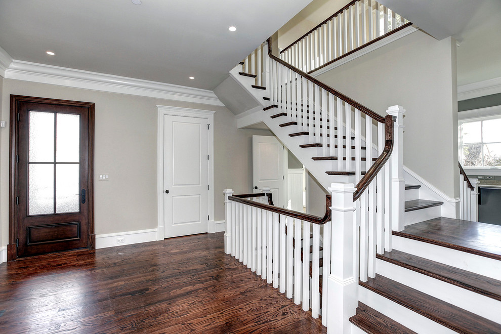 This is an example of a country wood staircase in DC Metro with wood risers.