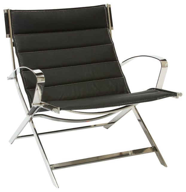 Milan Modern Design Black Leather Lounge Chair