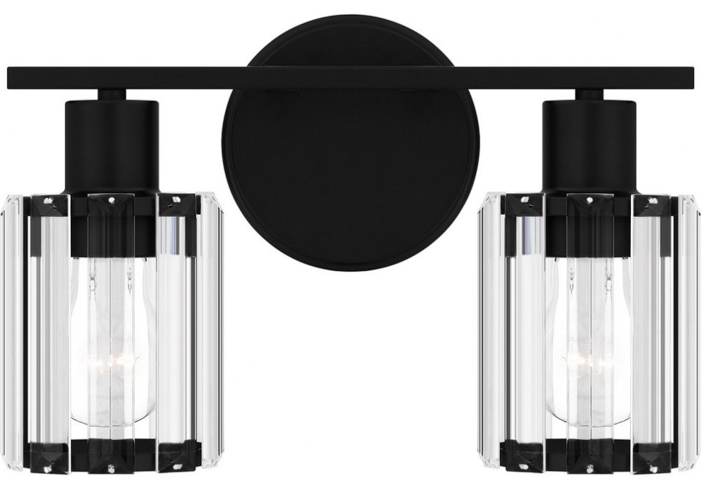 2 Light Bathroom Light Fixture In Contemporary Style-8 Inches Tall and ...