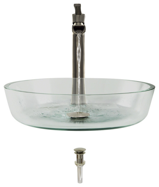 Vessel Sink Brushed Nickel Faucet