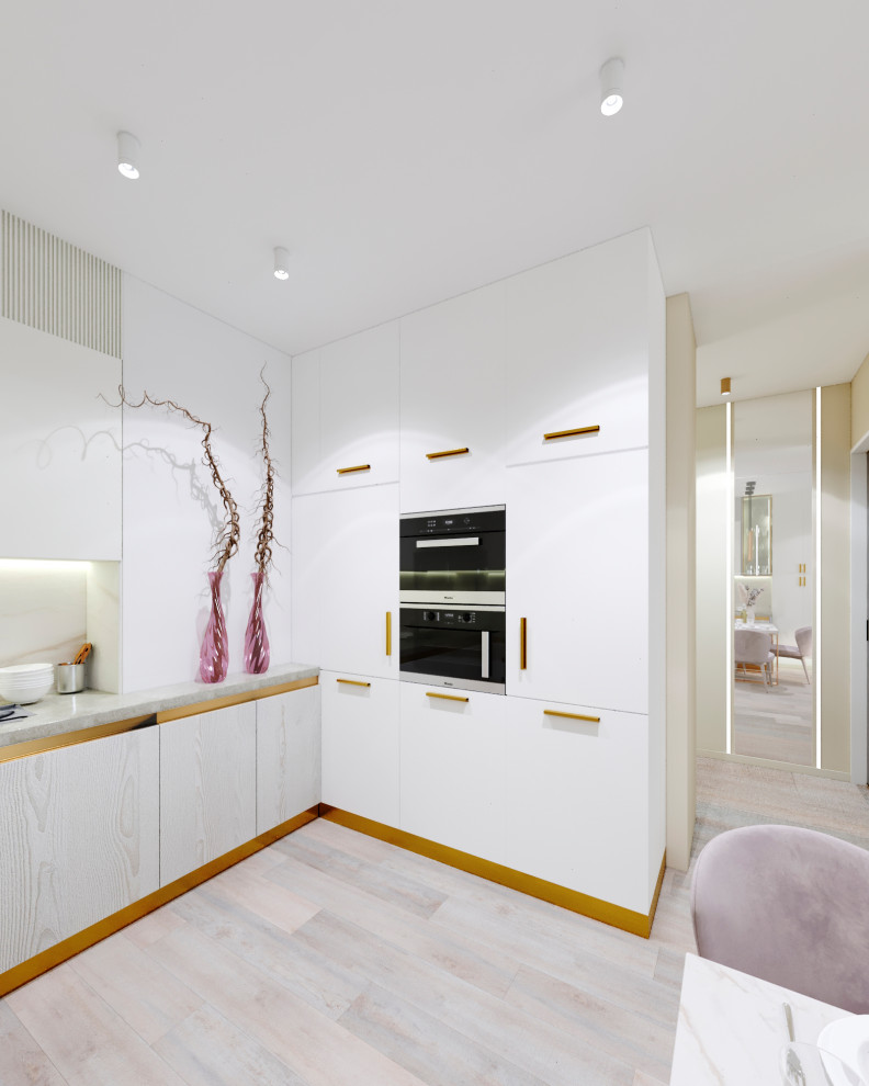 Проект "Белее белого" гостиная кухня