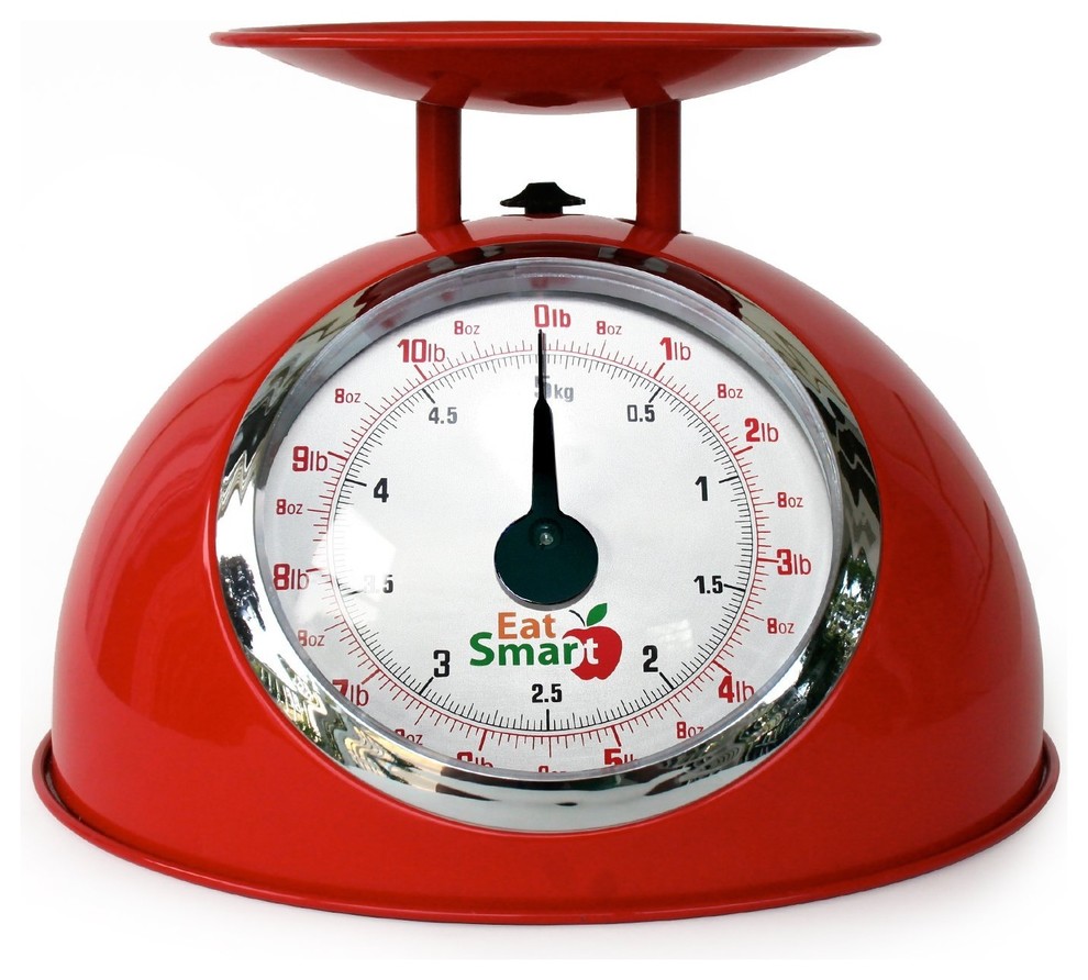 EatSmart Precision Retro Mechanical Kitchen Scale, Red