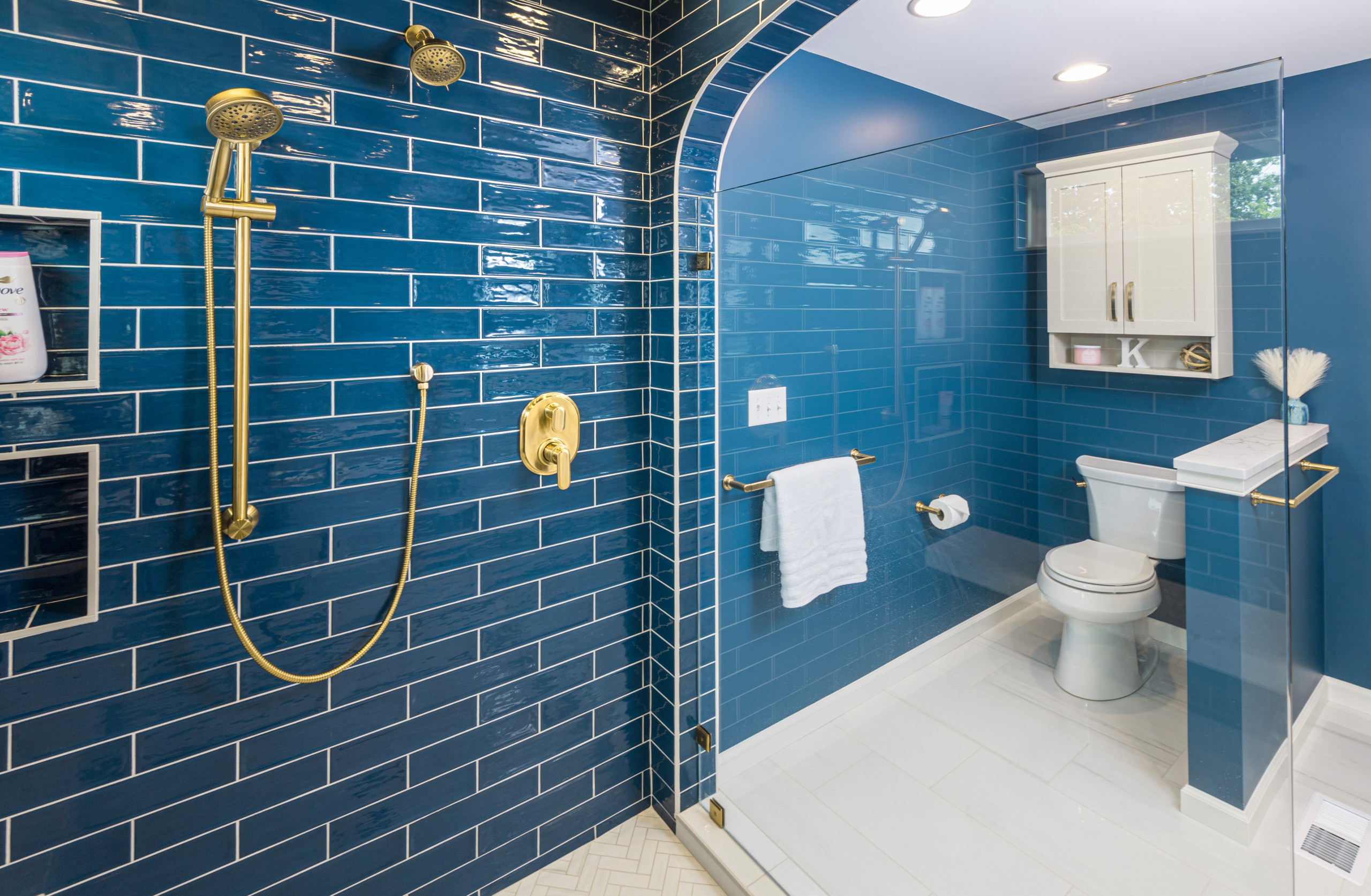 Beyond Beige - A Bold Blue Master Bath Transformation in Harrisburg, PA