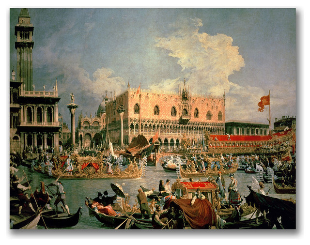 Return Of The Bucintoro Canvas Art By Canaletto Traditional Prints And Posters By Trademark Global