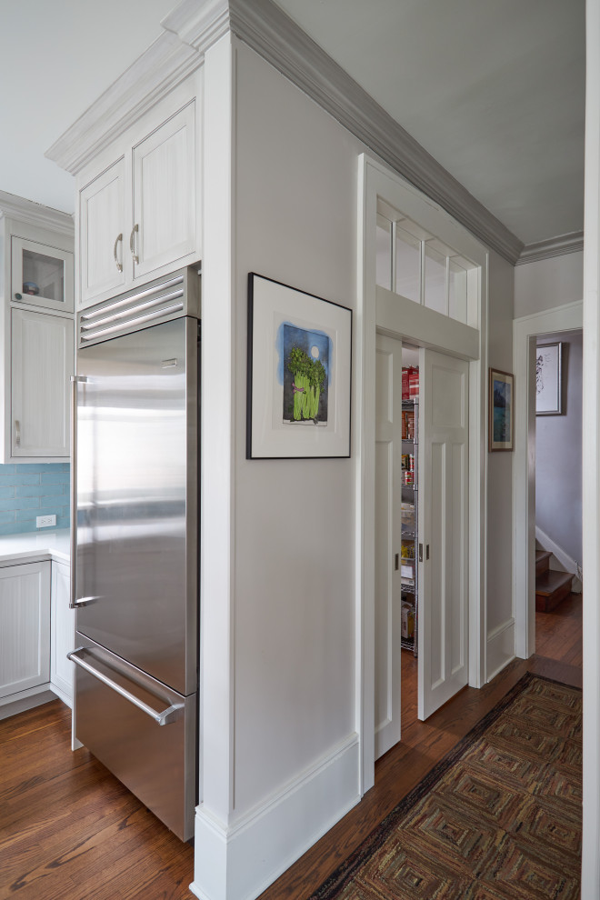 Example of a transitional kitchen design in Chicago