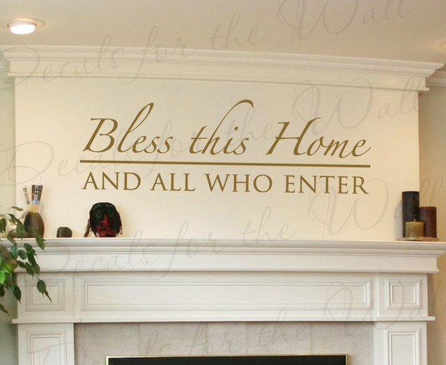 wall sticker decal quote vinyl lettering bless this home and all who