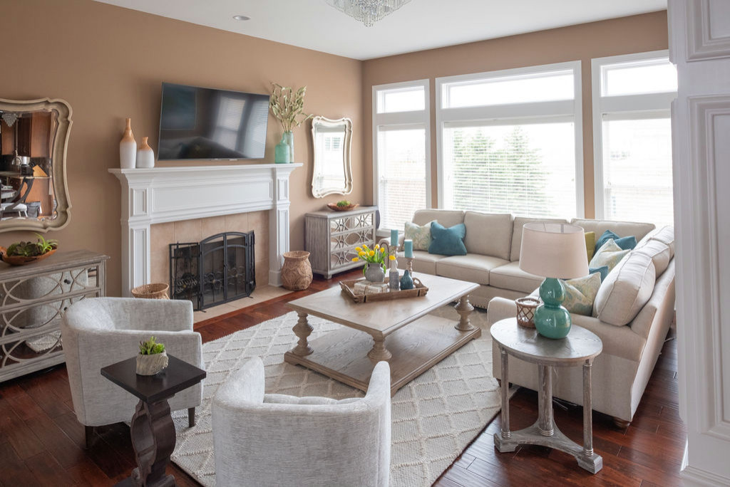 California Chic Style Living Room and Office