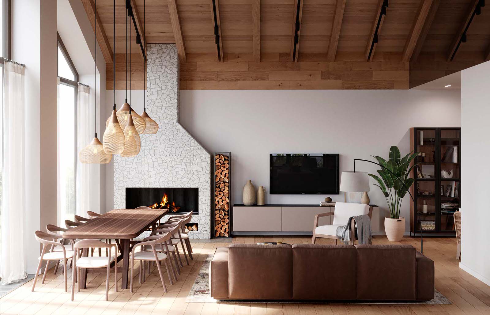 Одноэтажный загородный дом