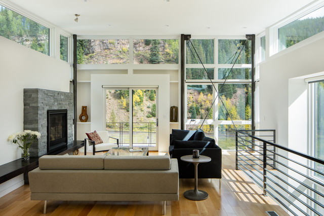 Blueline Architects Contemporary Mountain Residence minimalistisch-wohnbereich