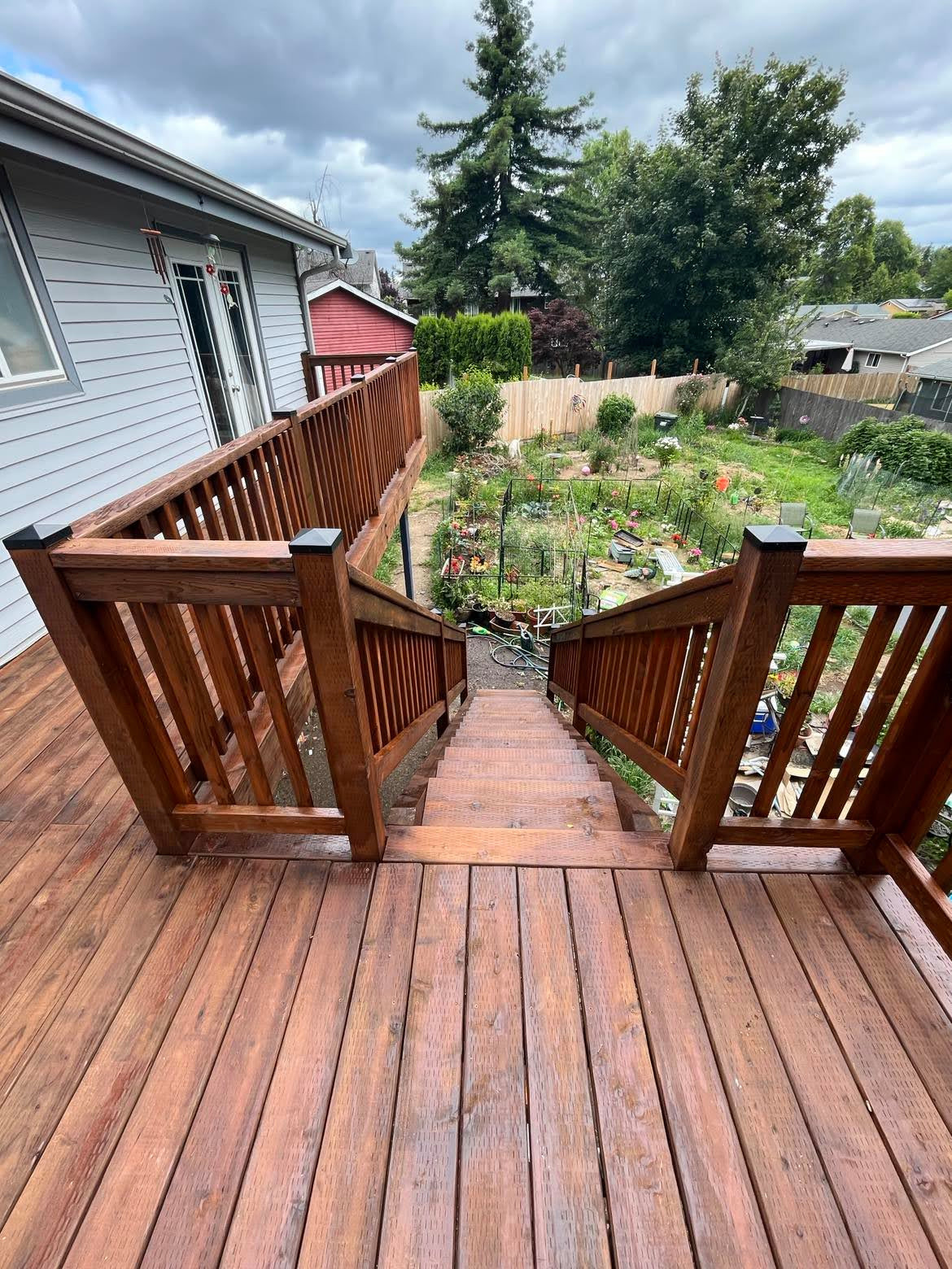 Deck Reconstruction, Stain & Roof Build