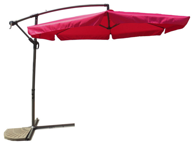 Aluminum Cantilever Hanging Umbrella,Cranberry